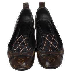 Pre Owned Louis Vuitton Monogram Coated Canvas New Revival Ballet Flats Size 40