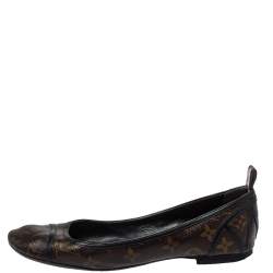 Pre Owned Louis Vuitton Monogram Coated Canvas New Revival Ballet Flats Size 40