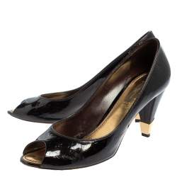 Pre Owned حذاء كعب عالي لوي فيتون نو داوت فيرنيه مونوغرامي أسود مقاس 38.5