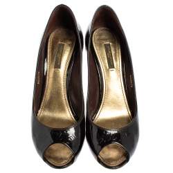 Pre Owned حذاء كعب عالي لوي فيتون نو داوت فيرنيه مونوغرامي أسود مقاس 38.5