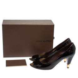 Pre Owned حذاء كعب عالي لوي فيتون نو داوت فيرنيه مونوغرامي أسود مقاس 38.5