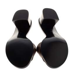 Pre Owned صندل سلايد لوي فيتون لوك إت جلد كانفاس دامييه أبيني بني مقاس 38.5