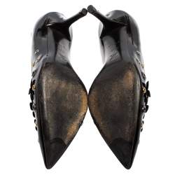 Pre Owned Louis Vuitton Black Patent Leather Pointed Toe Pumps Size 37.5