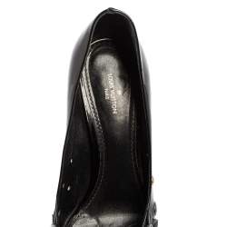Pre Owned Louis Vuitton Black Patent Leather Pointed Toe Pumps Size 37.5