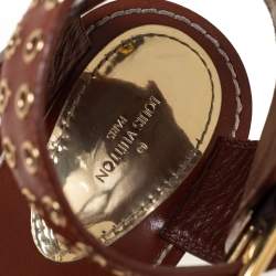 مملوكة مسبقًا Louis Vuitton Brown Monogram Canvas And Leather Passenger Flat Ankle Cuff Sandals Size 41