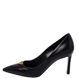 Louis Vuitton Black Leather Heartbreaker Pointed Toe Pumps Size 38.5