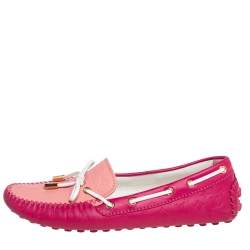 مملوكة مسبقًا Louis Vuitton Pink Leather Gloria Loafers Size 38