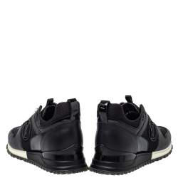 Louis Vuitton Black Mesh And Leather Run Away Sneakers Size 38.5