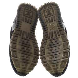 Louis Vuitton Black Mesh And Leather Run Away Sneakers Size 38.5