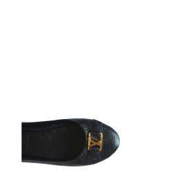 Louis Vuitton Gold Logo Leather Ballet Flats Size EU 38.5