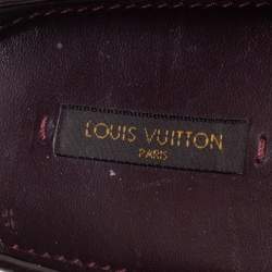 Pre Owned Louis Vuitton Burgundy Patent Leather Oxford Loafers Size 37.5