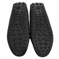 Pre Owned Louis Vuitton Black Monogram Empreinte Leather Gloria Slip On Loafers Size 34.5