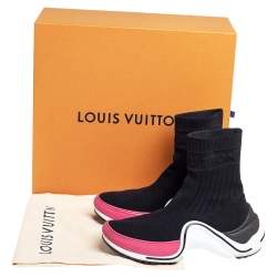 Louis Vuitton Black Knit Fabric Archlight Sock High Top Sneaker Boots Size 38