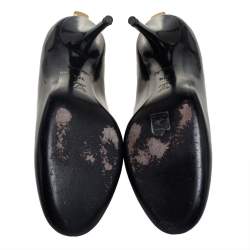 Pre Owned Louis Vuitton Black Patent Leather Oh Really! Platform Pumps Size 37.5