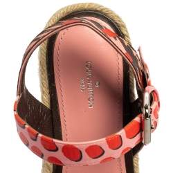 مملوكة مسبقًا Louis Vuitton Multicolor Floral Canvas Ankle Strap Espadrille Flat Sandals Size 39