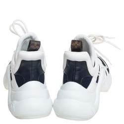 Louis Vuitton Navy Blue/White Mesh And Leather Archlight Low Top Sneakers Size 38