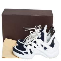 Louis Vuitton Navy Blue/White Mesh And Leather Archlight Low Top Sneakers Size 38