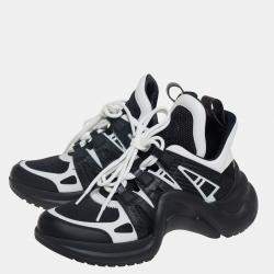 Louis Vuitton Black/White Neoprene and Leather Archlight Sneakers Size 39