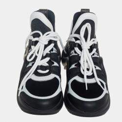 Louis Vuitton Black/White Neoprene and Leather Archlight Sneakers Size 39