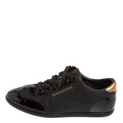 Louis Vuitton Black/Gold  Nylon And Leather Low Top Sneakers Size 36.5