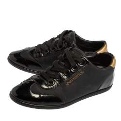 Louis Vuitton Black/Gold  Nylon And Leather Low Top Sneakers Size 36.5