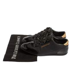 Louis Vuitton Black/Gold  Nylon And Leather Low Top Sneakers Size 36.5