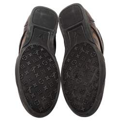 مملوكة مسبقًا حذاء رياضي لوي فيتون كانفاس دامييه إيبين وجلد عنق منخفض مقاس 37.5