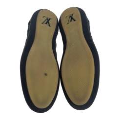 Pre Owned Louis Vuitton Black Nubuck Monogram Low Top Sneakers Size 39