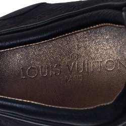 Pre Owned Louis Vuitton Black Nubuck Monogram Low Top Sneakers Size 39