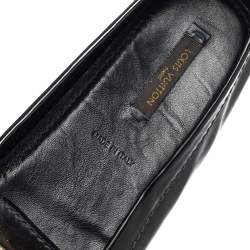 مملوكة مسبقًا حذاء لوفرز أوكسفورد لوي فيتون جلد لامع أخضر داكن مقاس 37