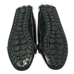 مملوكة مسبقًا حذاء لوفرز أوكسفورد لوي فيتون جلد لامع أخضر داكن مقاس 37