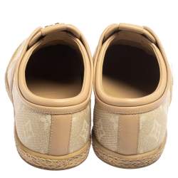 مملوكة مسبقًا Louis Vuitton Beige Monogram Canvas and Raffia Popincourt Espadrille Sneakers Size 38.5