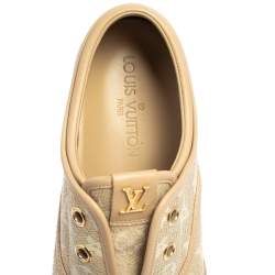 مملوكة مسبقًا Louis Vuitton Beige Monogram Canvas and Raffia Popincourt Espadrille Sneakers Size 38.5
