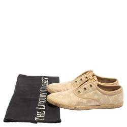 مملوكة مسبقًا Louis Vuitton Beige Monogram Canvas and Raffia Popincourt Espadrille Sneakers Size 38.5