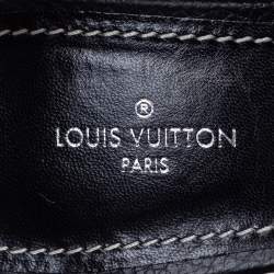 Pre Owned Louis Vuitton Black Leather Platform Ankle Strap Sandals Size 40