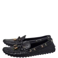 مملوكة مسبقًا حذاء لوفرز لوي فيتون سليب أون غلوريا جلد مونوغرامي أسود مقاس 38