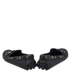 مملوكة مسبقًا حذاء لوفرز لوي فيتون سليب أون غلوريا جلد مونوغرامي أسود مقاس 38