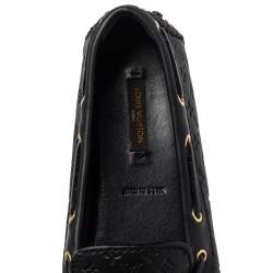 مملوكة مسبقًا حذاء لوفرز لوي فيتون سليب أون غلوريا جلد مونوغرامي أسود مقاس 38