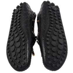 مملوكة مسبقًا حذاء لوفرز لوي فيتون سليب أون غلور�يا جلد مونوغرامي أسود مقاس 38