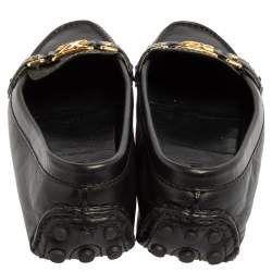 Pre Owned Louis Vuitton Black Leather Oxford Slip On Loafers Size 39