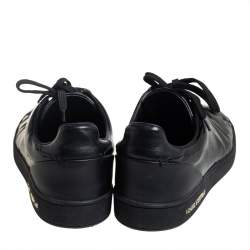 Pre Owned Louis Vuitton Black Patent Leather Low Top Sneakers Size 38