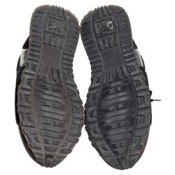 مملوكة مسبقًا Louis Vuitton Black/Brown Leather And Monogram Canvas Run Away Sneakers Size 40