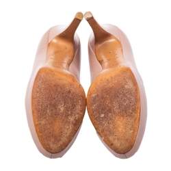 مملوكة مسبقًا Louis Vuitton Beige Leather Oh Really! Peep Toe Pumps Size 39