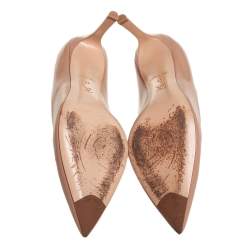 Pre Owned Louis Vuitton Beige Leather Heartbreaker Pointed Toe Pumps Size 41