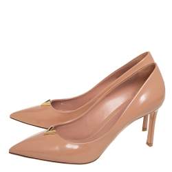 Pre Owned Louis Vuitton Beige Leather Heartbreaker Pointed Toe Pumps Size 41