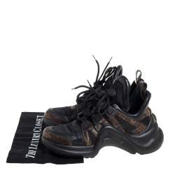 Louis Vuitton Black/Brown Neoprene And Monogram Canvas Archlight Low Top Sneakers Size 37