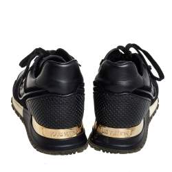 مملوكة مسبقًا Louis Vuitton Black Suede And Perforated Leather Run Away Sneakers Size 36