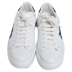 Pre Owned Louis Vuitton White Leather Time Out Low Top Sneakers Size 40