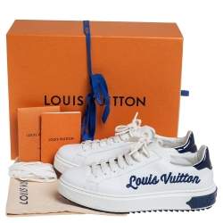 Pre Owned Louis Vuitton White Leather Time Out Low Top Sneakers Size 40