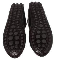 Pre Owned حذاء باليرينا فلات أوكسفورد لوي فيتون جلد لامع عنابي مقاس 39